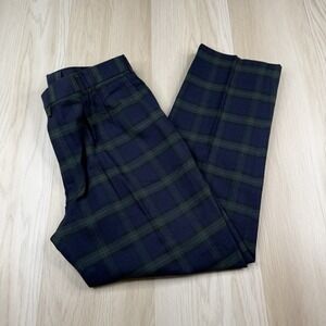 GANT Men's Navy Plaid Tartan Cotton Pants Size 38x30 Green Red